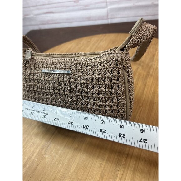 Frankie & Johnnie Small Shoulder Bag Purse Brown BOHO 8" Croquet built in Wallet - Picture 7 of 10